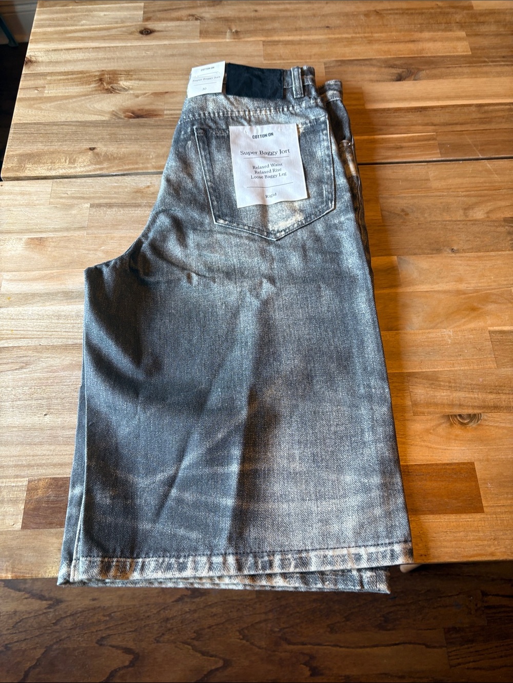 Cotton On Light Gray Washed Super Baggy Jort